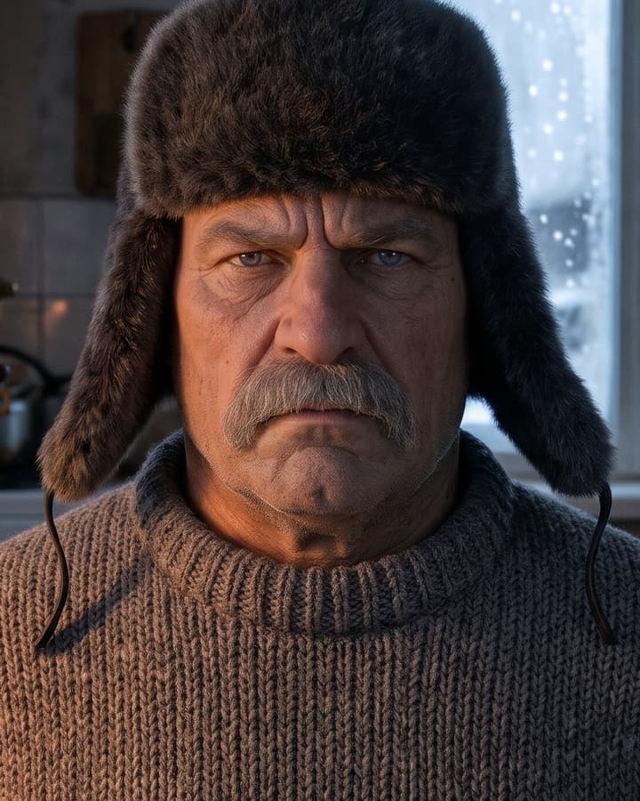 Papa, fur ki topi mein, bilkul impressed nahi